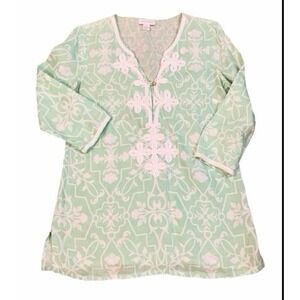 Charter Club Shirt Size S Green 3/4 Sleeve coastal